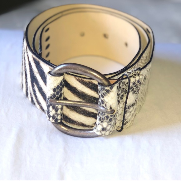 GARUGLIERS Accessories - Garugliers Italian Leather Zebra Print Belt